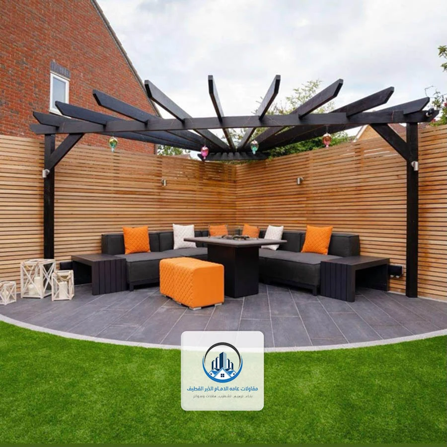 برجولة خشب للسطح القطيف